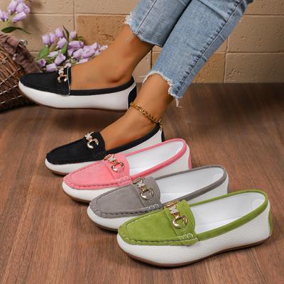 Fashion Spring Autumn New Women Flats Shoes Round Head Low Heel Chain Shoes Female Casual Comfortable Loafers Outdoor Sneakers Women