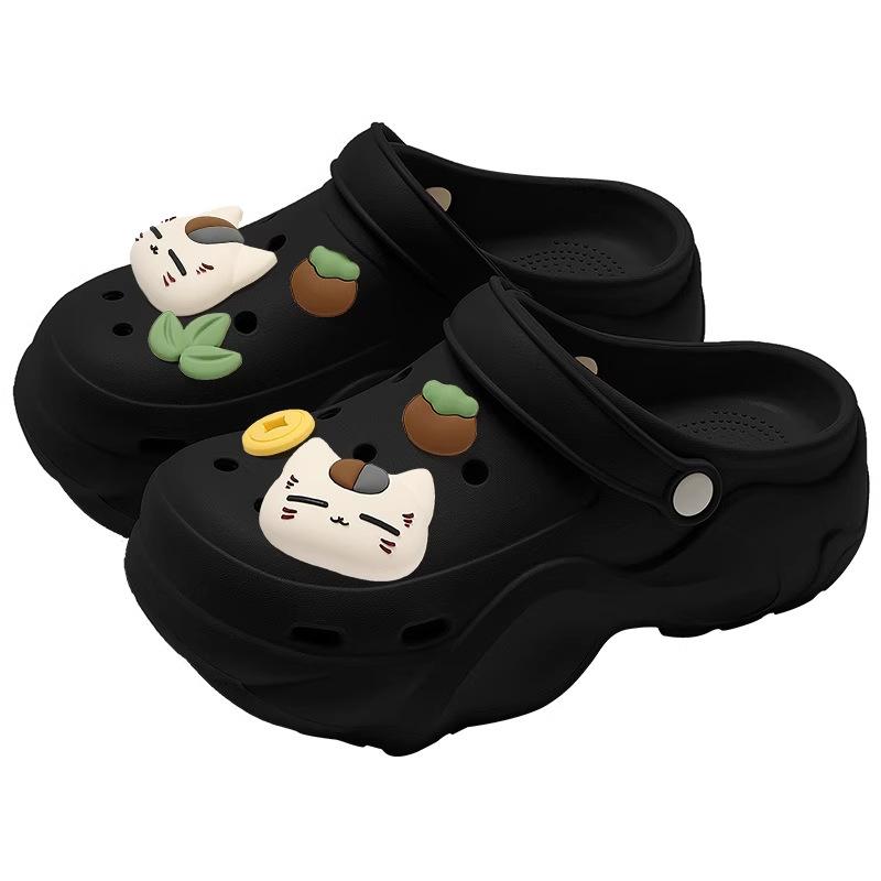 Thick-soled hole shoes summer new outer wear seaside beach non-slip deodorant bag head eva sandals