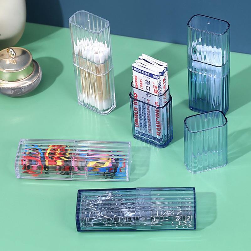 Nešiojama Skaidri Mini Laikymo Dėžutė Kelionėms Dantų Krapštukų, Vatos Pagaliukų Dėžutė Paprasta Smulkių Daiktų, Pleistrų Klasifikavimo Dėžutė