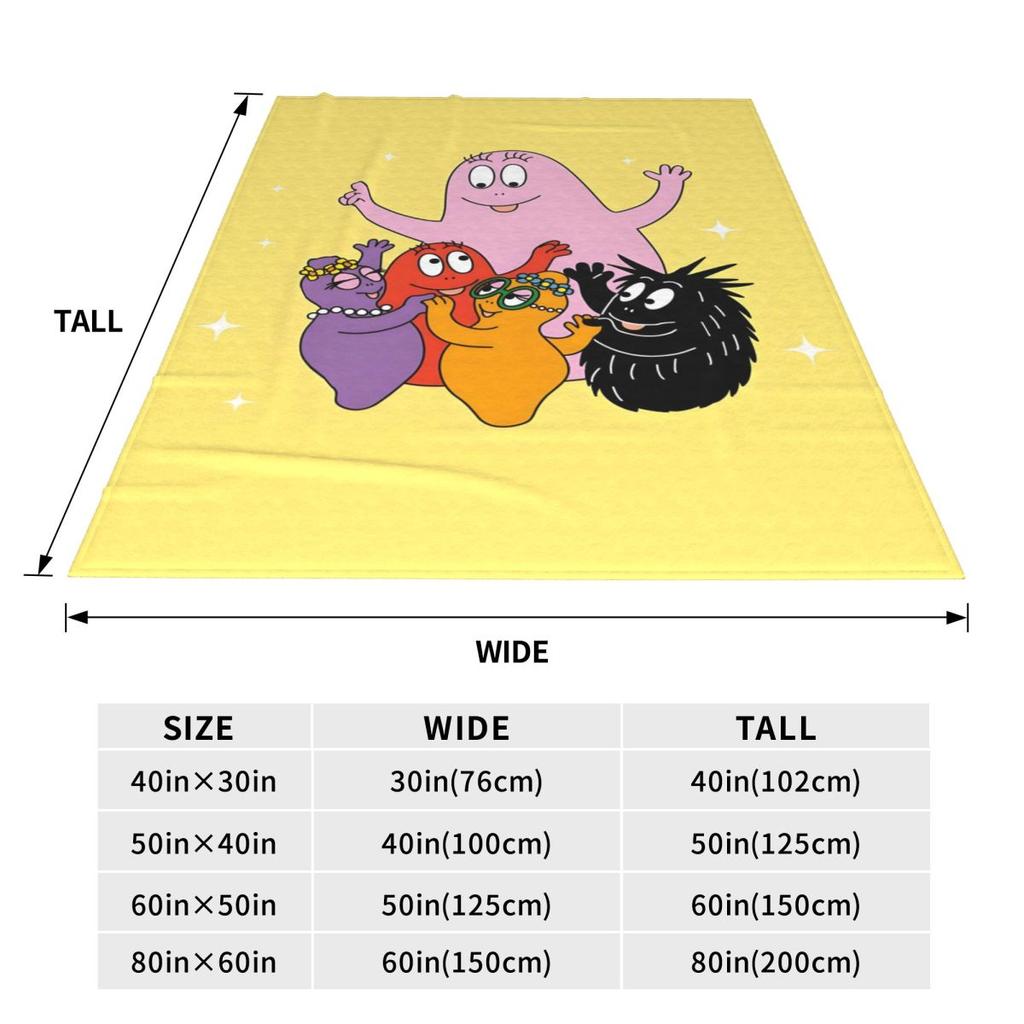 Custom Funny Cartoon Barbapapa Wallpaper Blankets Warm Flannel Throw Blanket For Sofa Office Bedspreads
