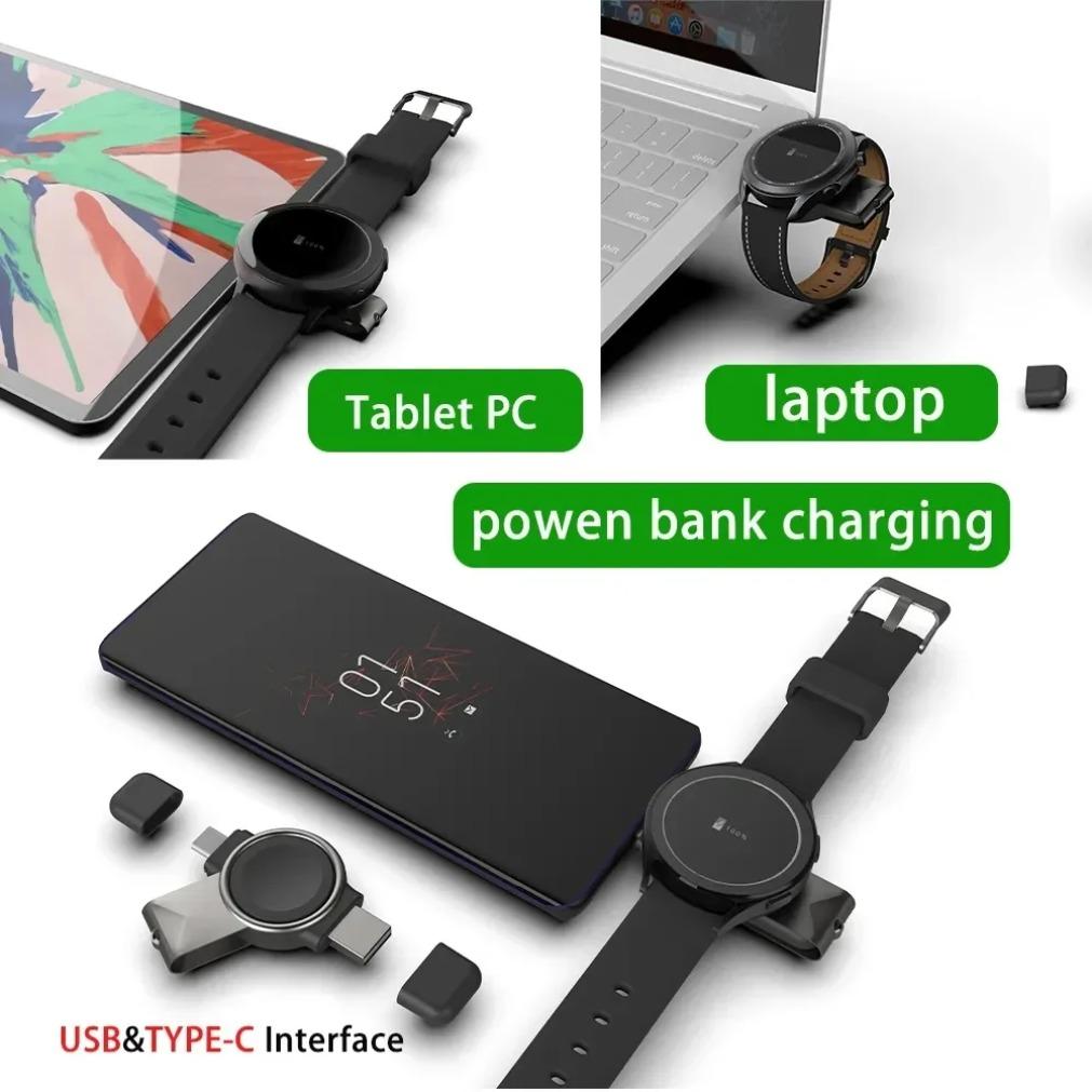 Magnetic Smart Watch Wireless Charger USB Type C For Apple Watch 10-2 SE or Samsung Galaxy Watch 7/6/5/4/3/2 Fast Charging Stand