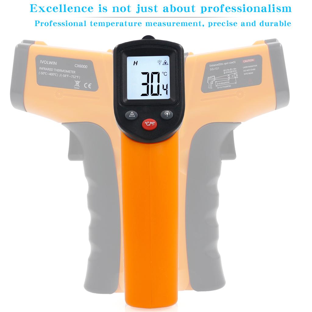 Infrared Thermometer Industrial High-Precision Temperature Gun Electronic Water and Oil Temperature Meter for Kitchen and Baking