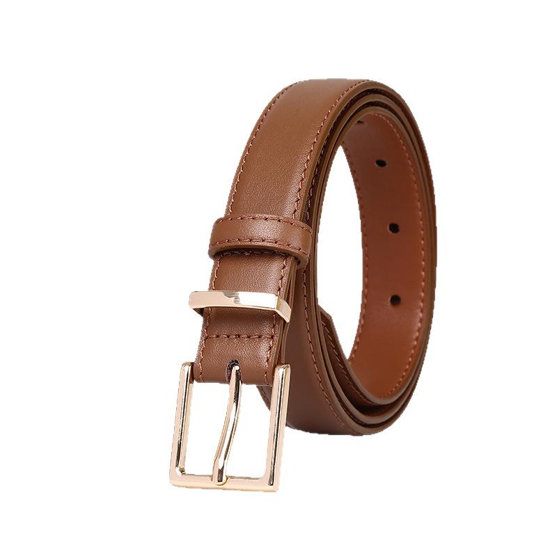 Light Luxury Simple Trend Fashion Versatile Leather Pin Buckle First Layer Cowhide High-End Women'S Belt Casual Pants Belt