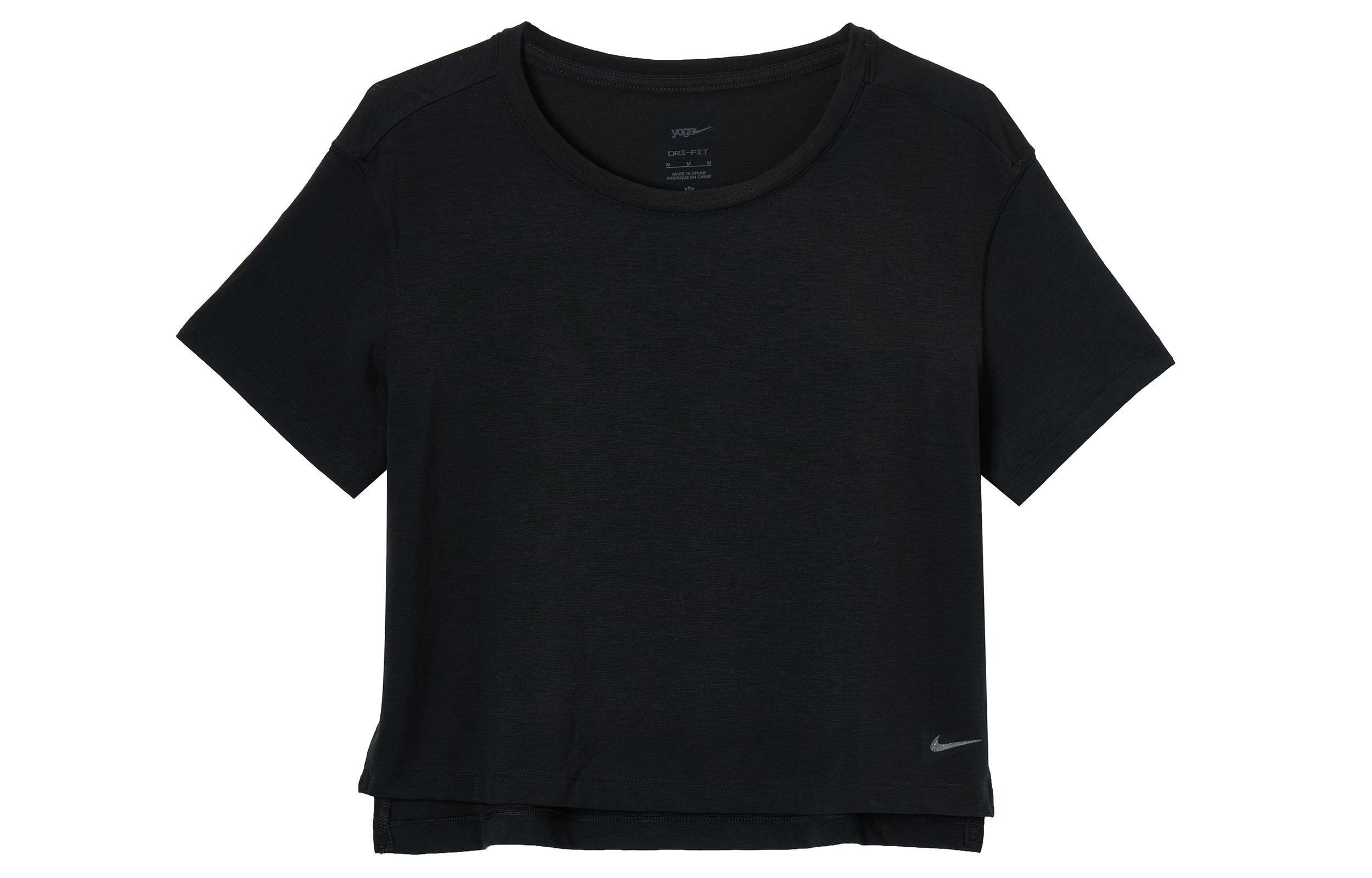 Nike T Shirts Women s Black Crew Neck Moderate DM7026-010 S
