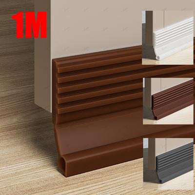 28/50mm Height Door Seal Strip Flexible Soft TPE Under Door Weatherstrip 1M SelfAdhesive Dustproof Windproof Stripping