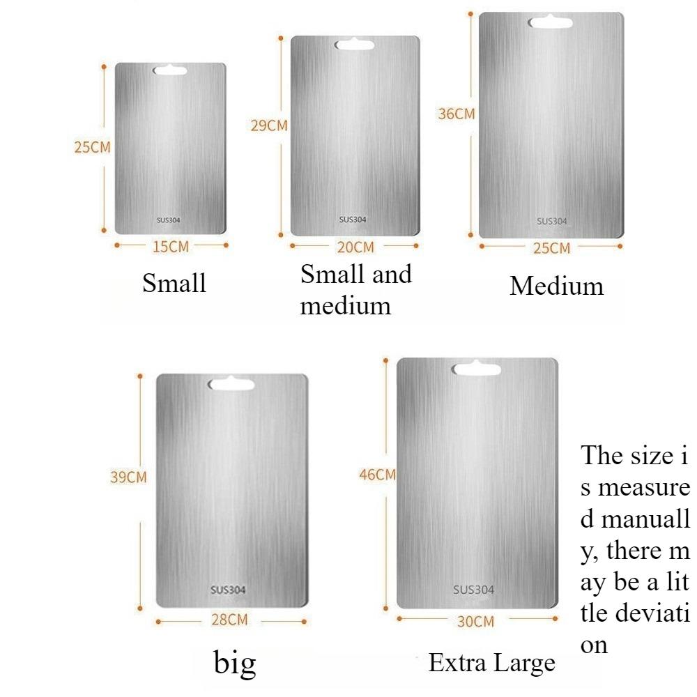 Placă de tăiat din oțel inoxidabil 304, placă de tăiat de calitate alimentară pentru bucătărie, suport de tăiat cu două fețe, adecvat pentru carne, fructe și legume
