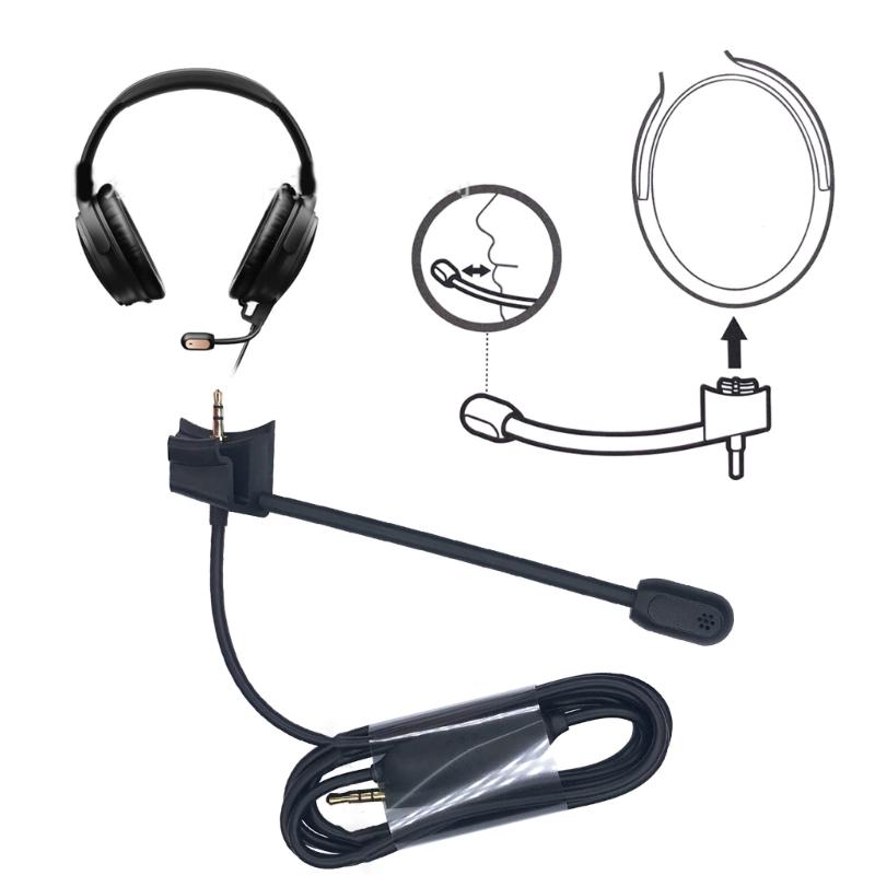Detachable Boom Mic with Inline Mute Enhances Gaming for QC35 II & QC35 Headphones Repalcement Microphone Cable