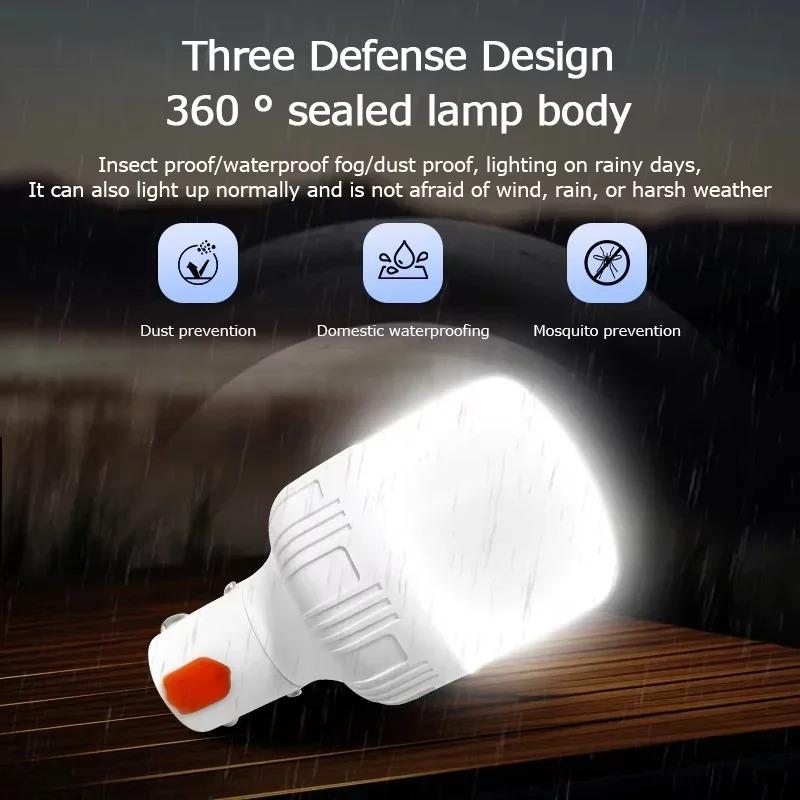 LED Charging Light Bulb Stall Light Super Bright Energy-saving Household Emergency Lighting Outdoor Camping Light Endurance
