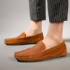 Mode Herren High-End Luxusschuhe Herren Wildleder Slipper Slip-on Herrenschuhe Mode Allround Freizeitschuhe Rutschfeste Fahrschuhe Schwarz