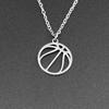 Boys' Sports Necklace: Basketball, Volleyball, Baseball, Football Pendant with O-Shaped Chain