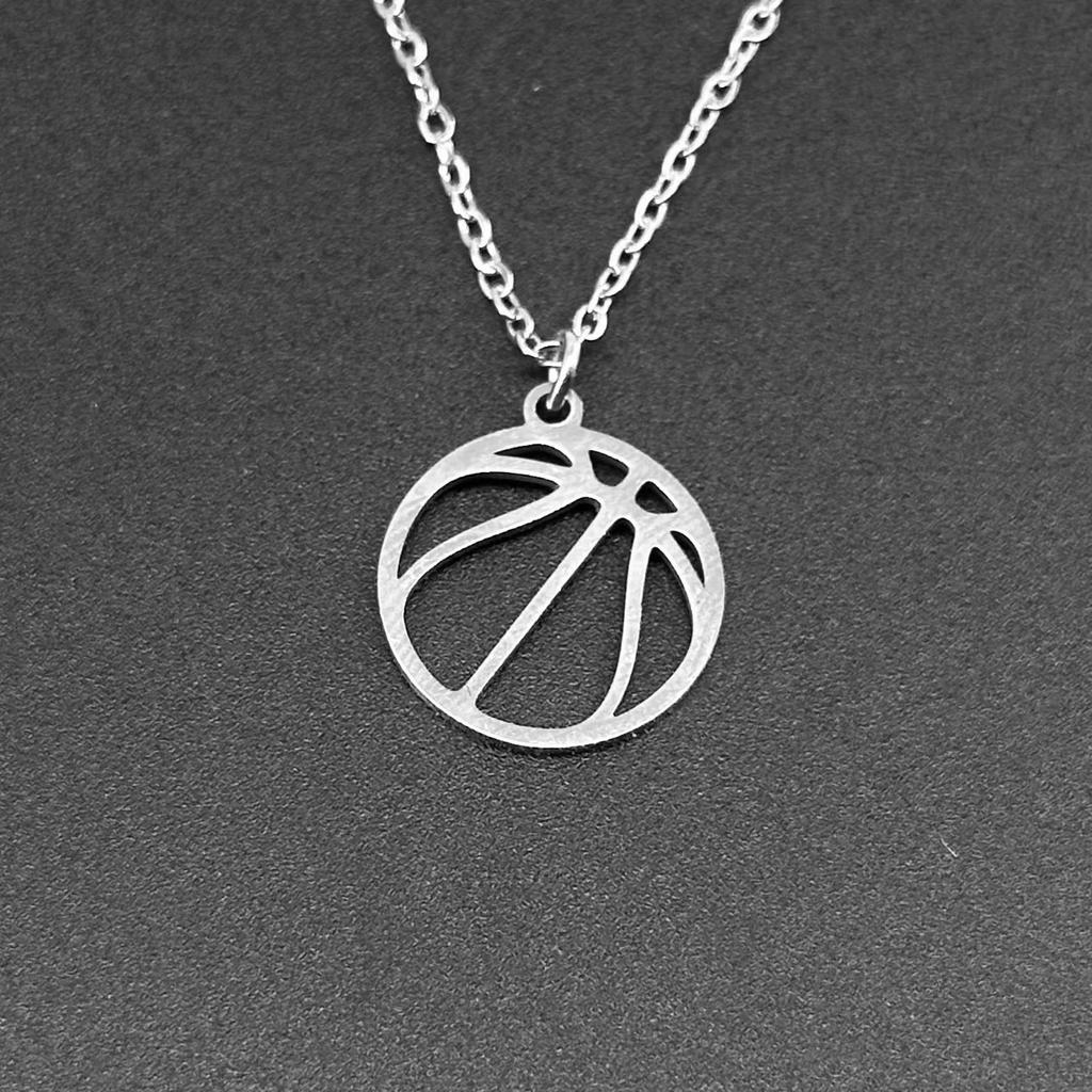 Boys' Sports Necklace: Basketball, Volleyball, Baseball, Football Pendant with O-Shaped Chain