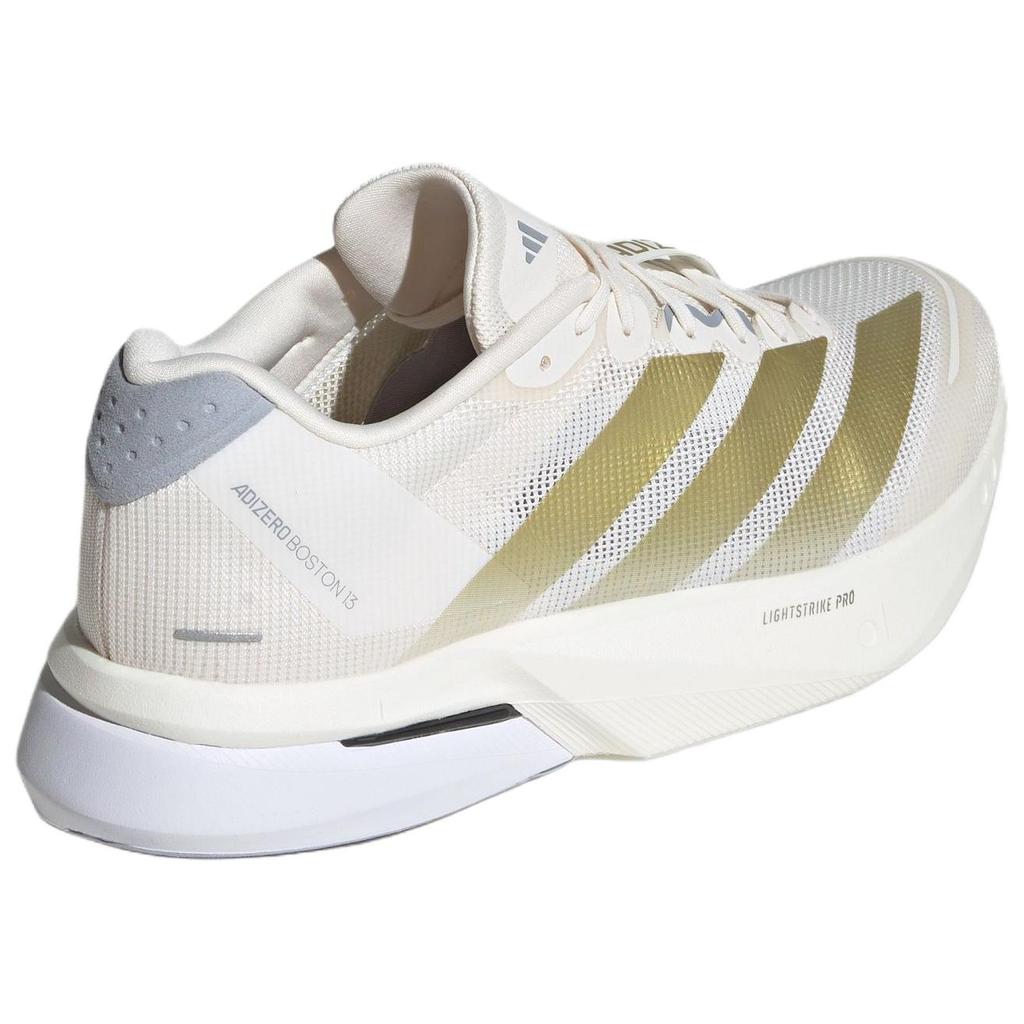 New Adidas Adizero Boston 13 Anti Slip Wear Resistant Low Top Running Shoes Men's White Gold JS4947