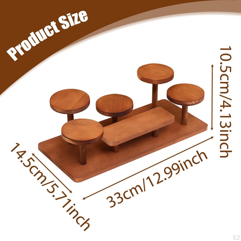 Wooden Tiered Riser Display Stand Jewelry Shelf Holder Rack for Candy Home Decor