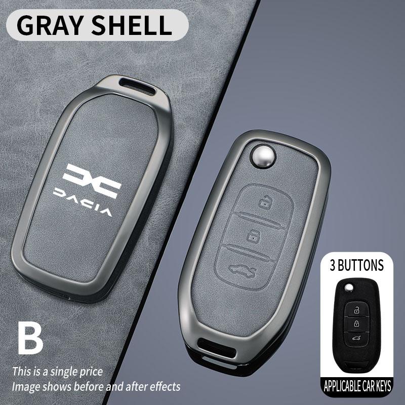 

Fashion Leather Car Key Case Cover Shell Fob For Dacia Logan Sandero Stepway 2025 Duster Lodgy Spring Jogger Bigster For Renault
