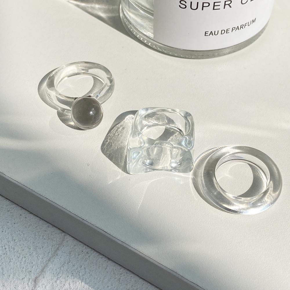 

3 шт./компл., креативное прозрачное кольцо из смолы неправильной формы, красочное акриловое кольцо с ореолом, женские ювелирные изделия, аксессуары, подарок 3