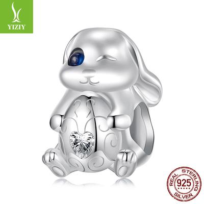 925 Silber Perlen Osterhase Ei Perlen Nischendesign Leichter Luxus DIY Armband Perlenzubehör