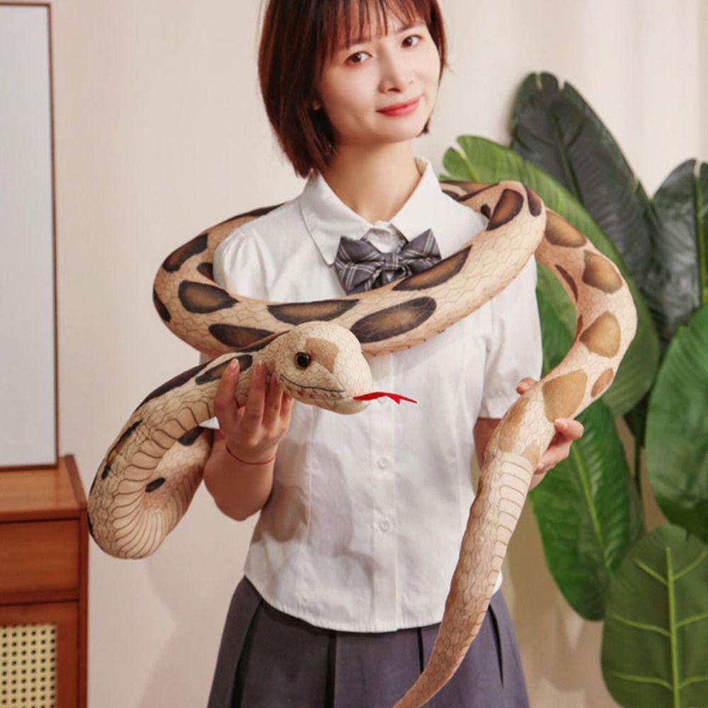 Scary Simulation Snakes Plush Toy Green/Red Stuffed Wild Animal Creative Snake Plushie Doll Boys