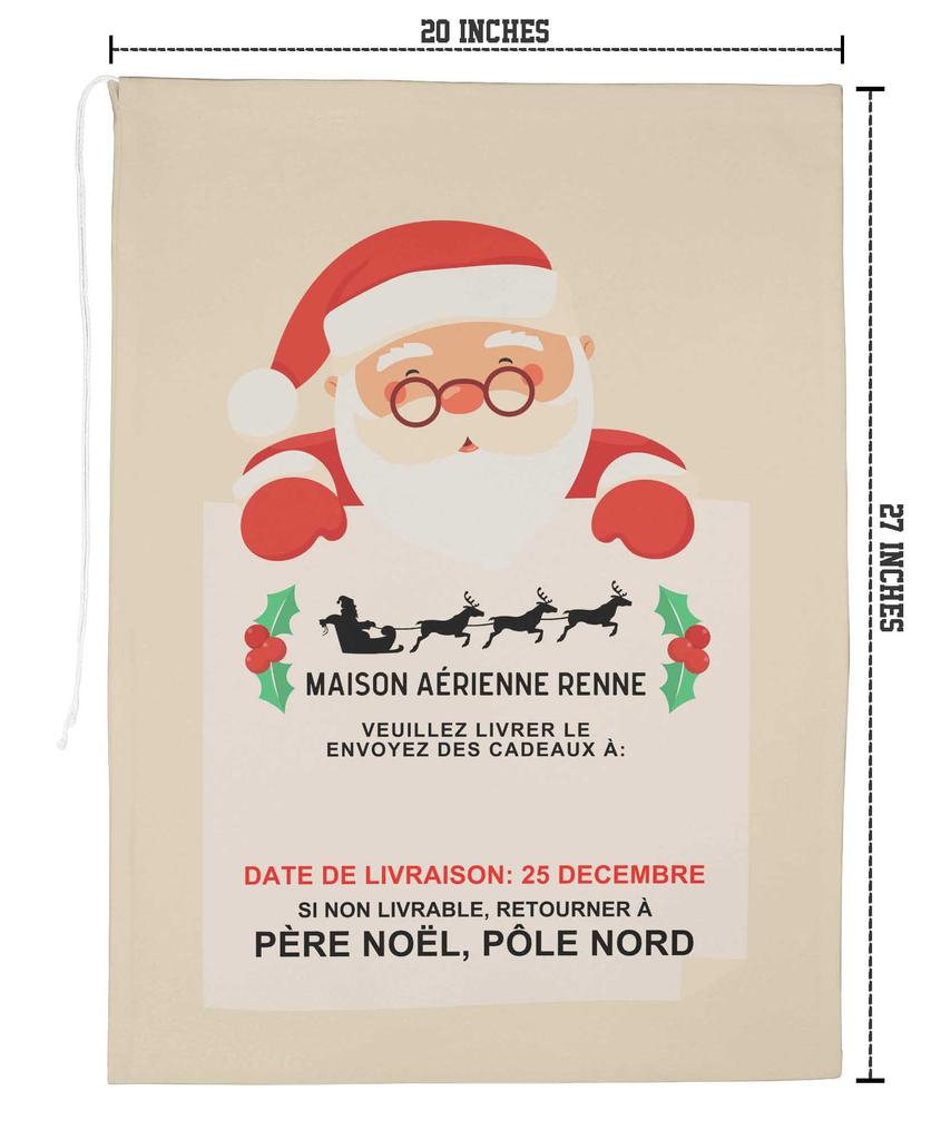 Printtoo Pack of 2 Drawstring Special Delivery Extra Large Size Christmas Sack Re-Usable Xmas Present Storage 27x20 Inch