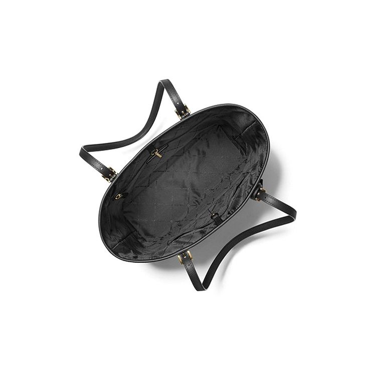 Michael Kors MK Jet Set Travel Monogramma Bianco e Nero a Strisce Grande Capacità Borsa a Spalla in Pelle Donna tote 35S1GTVT2B-BLACK-COMBO