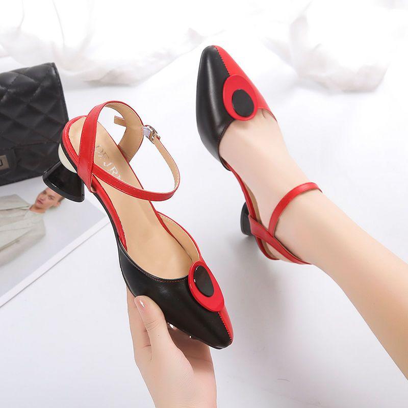 Damesmode lichtgewicht lente & zomer sexy feest nachtclub hoge hak schoenen dame elegant rood comfort schoenen ab763