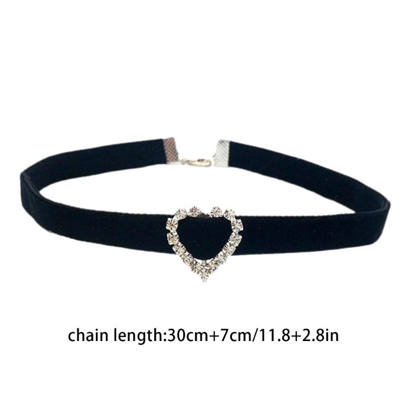 Soft Velvets Heart Choker Aesthetic Neck Jewelry Accessories for Women Girls