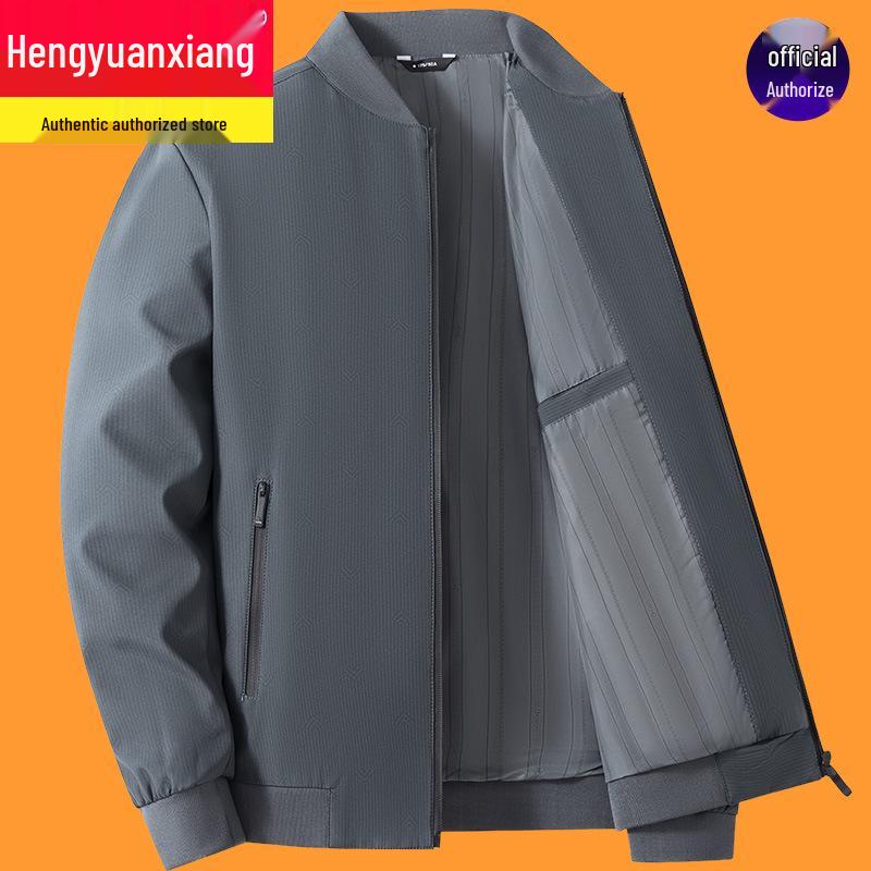 Hengyuanxiang Men s Spring-Autumn 2025 Business Casual Stand Collar Jacket XL for 115-135 lbs