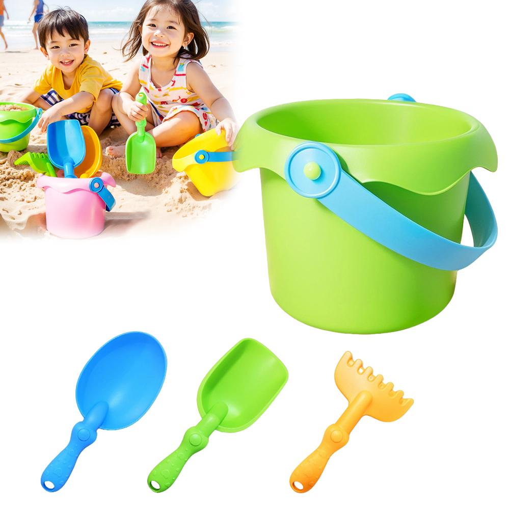 4Piece Kids Beach Sand Toy Set Water And Sand Shovel Beach Bucket Soft Rubber Summer Children Playing With Sand Toys