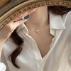 Namdaemun S925 Sterling Silber Schwalben Halskette: Damen Hohl Choker mit Runder Perlenkette
