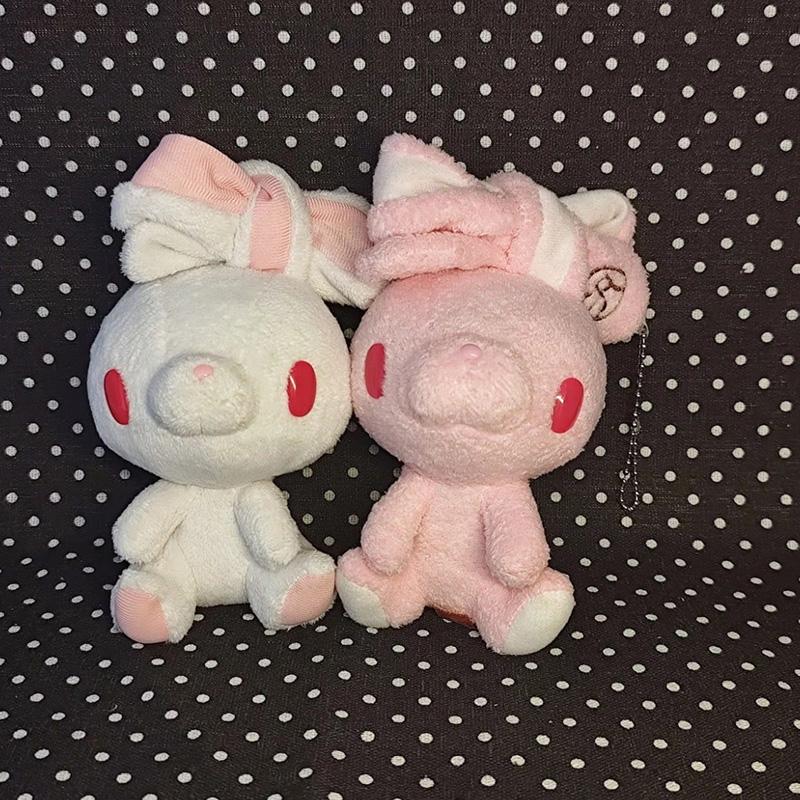 Cute Red Eye Rabbit Plush Pendant Japanese Cartoon Stuffed Doll Portable Keychain Sweet Backpack Hanging Accessory Daily