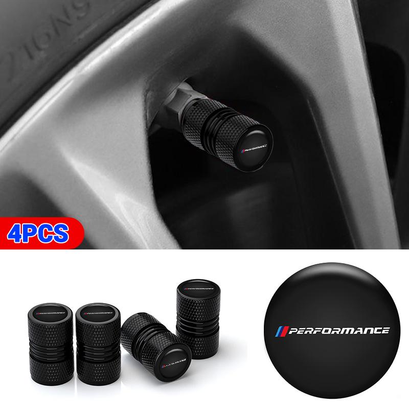 4Pcs Car Wheel Tire Metal Valve Caps Waterproof Stem Cover For BMW Performance BMW M Power Performance M3 M5 X1 X3 X5 X6 X7