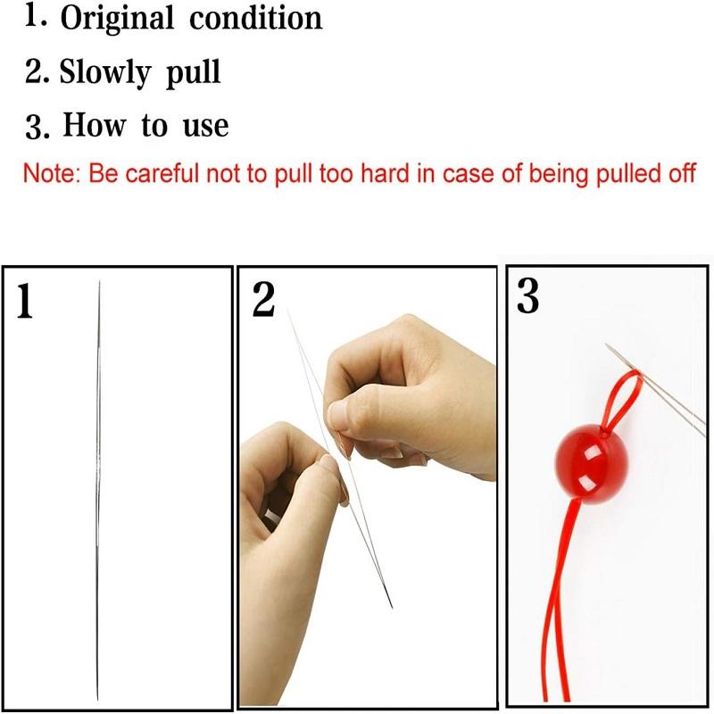 BUDDUR Big Eye Beading Needles Kit With Storage Box For Jewelry Making Beaded Threading Pin DIY Handmade Craft Accessories