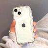 Funda de silicona suave con diseño de ondas rizadas ovaladas transparentes para iPhone 16, 15, 14, 13, 12, 11 Pro Max, XR, X, XS, SE, 7, 8 y 15 Plus