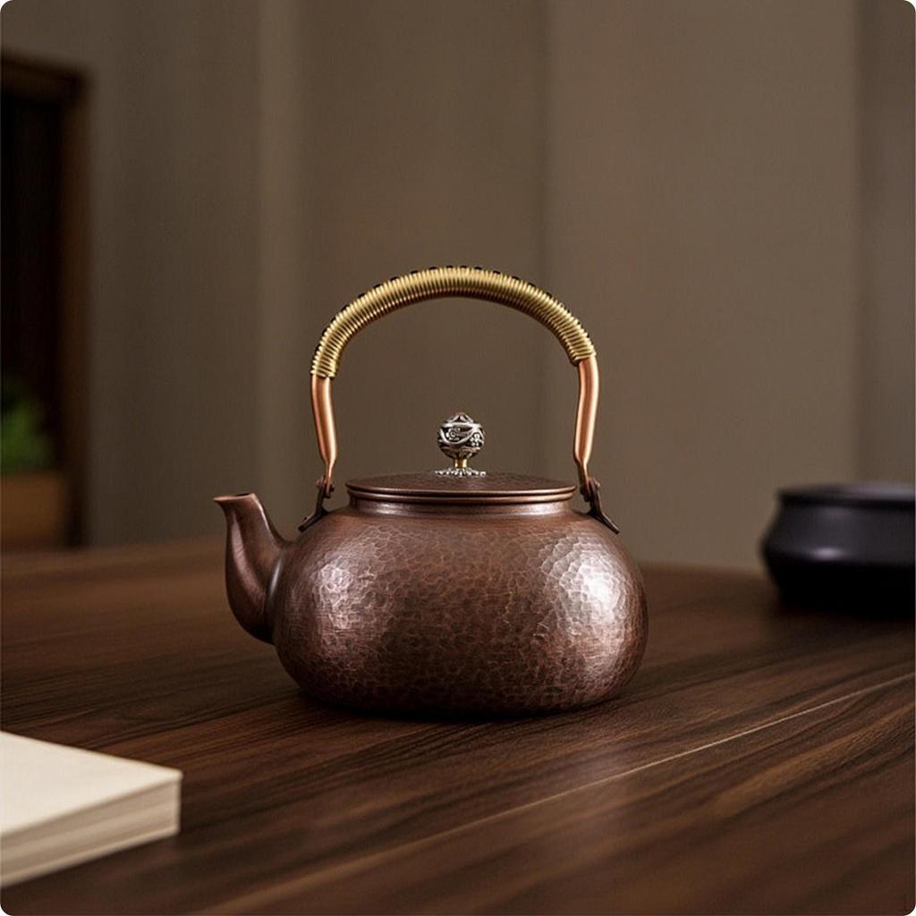 Hammered Copper Teapot Retro Thickened for Collectors