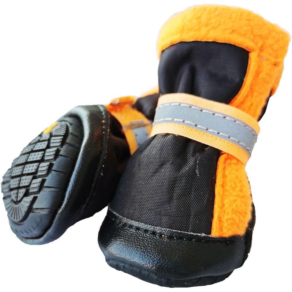 4pcs/set Reflective Dog Shoes Anti Slip Lightweight Pet Foot Covers Wear-resistant Adjustable Pet Paw Protector Floor