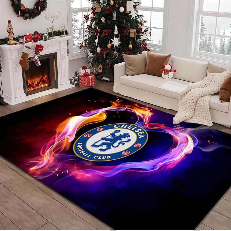 1PC Rug Chelsea Football Club Crest Carpet, Chair Rug,Area Rug for Office Bedroom Living Rooms Bedroom, Doormat Decor Christmas Fan Gifts