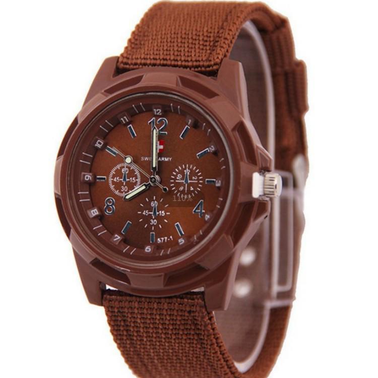Men's Luminous Swiss Army Watch with Nylon Strap – Gemius Student Quartz Sports Watch