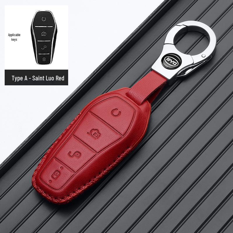 BYD Han EV Key Case: Genuine Leather for Dolphin, Qin PLUS, Song Pro, Tang - New Energy Car Key Bag
