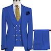 Men's European and American Slim-Fit Double-Breasted Suits: Professional and Wedding Three-Piece Sets