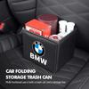 2025 Hot Car Trash Can Portable Foldable Storage Leather Garbage Bucket For BMW E46 E90 E60 F10 E39 F30 E36 E87 E90 E30 E53 F31