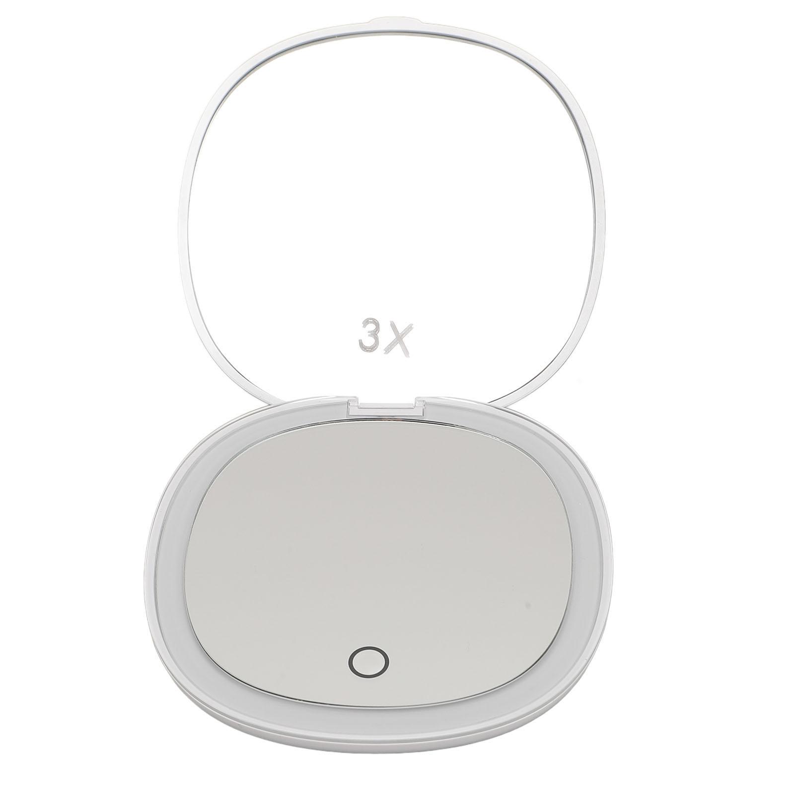 

Rechargeable Travel Makeup Mirror Light Small Compact Rechargeable Color Temperatur Dimmable LED Mini Mirror for Purse