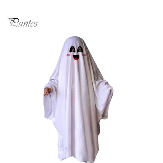 Costume Da Fantasma Per Bambini, Bianco Con Zucca, Mantello Per Halloween, Taglia Unica