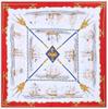 POBING 100% Silk Scarf Women Large Shawls Spain Warship Print Stoles Square Bandana Hijab Luxury Kerchief Female Foulards 130CM