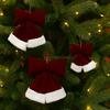 Soft Christmas Tree Bowknot Wine Red Bowknot Hanging Ornament  Home Decoration