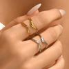 Women's Stainless Steel Open Band Ring - Minimalist, Stackable, Cold Style Jewelry