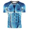 Halloween Muscle Pattern T-Shirt For Men Human Body 3D Printed Tees Summer Casual Loose T Shirts Round Neck Tops Short Sleeves