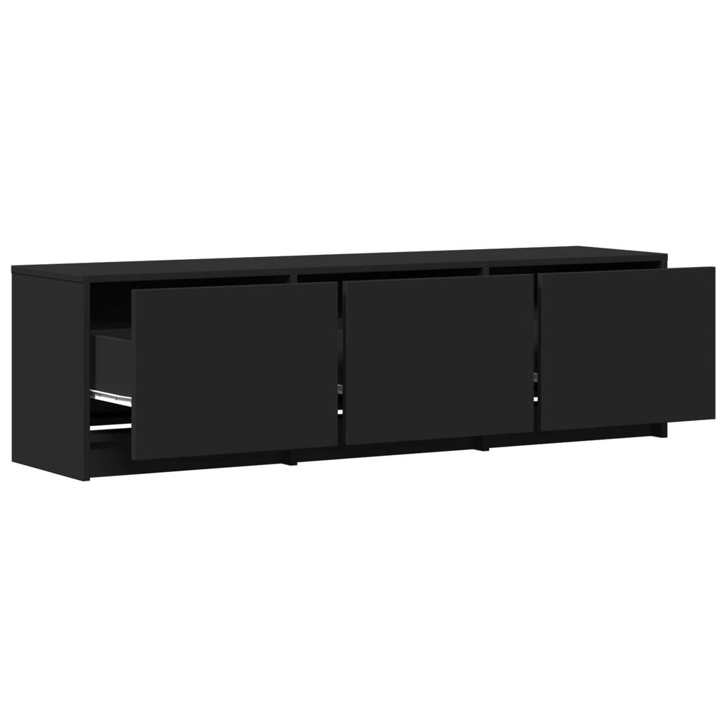 TV Stand with LED Lighting Black 140 X 34 X 40 Cm Particleboard