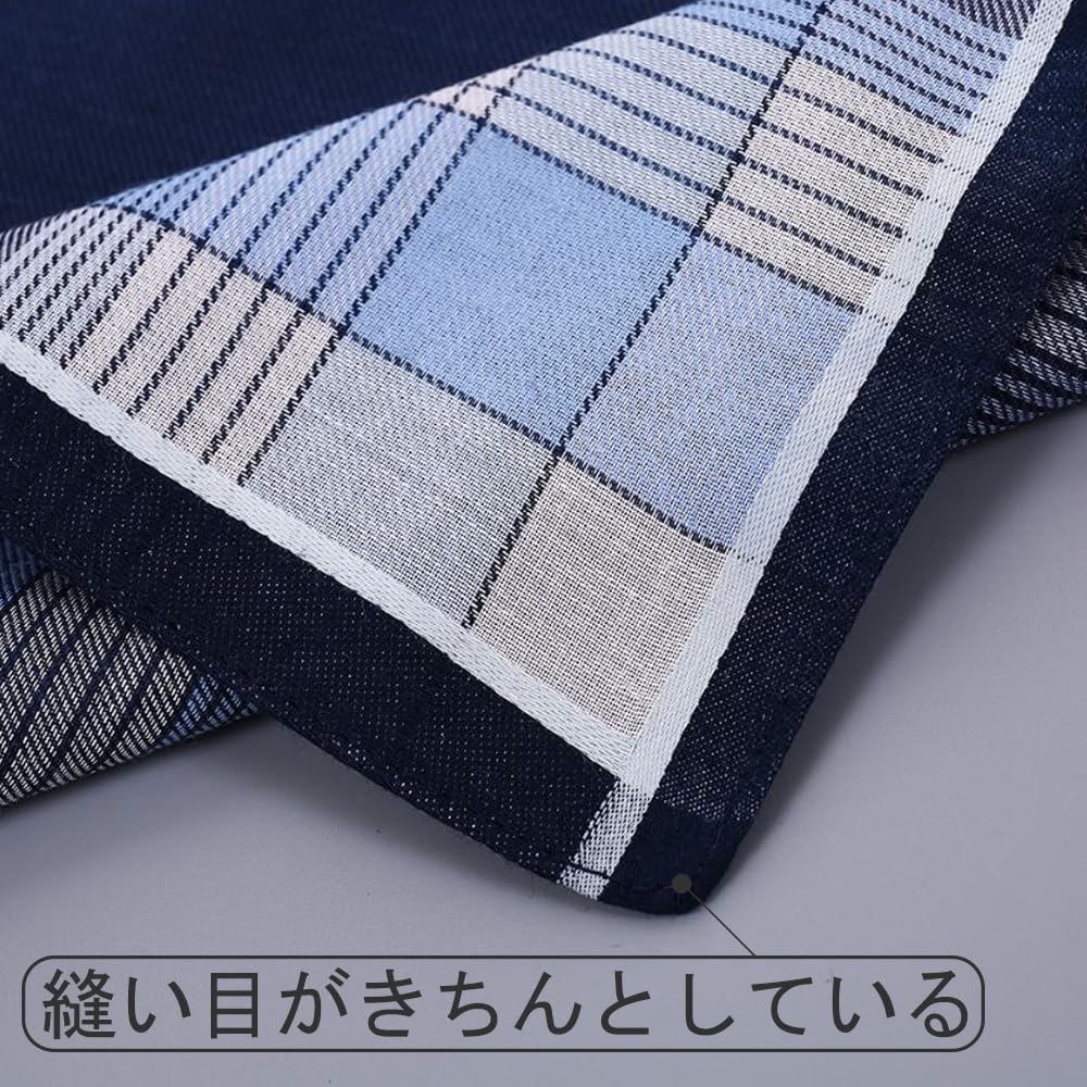 DONGFANGB Men's Handkerchiefs 100% Cotton Quick-Dry Thin 3-Pack 42×42cm