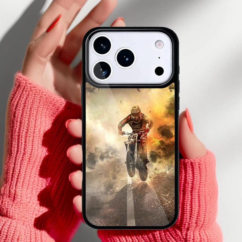 Moto Bike Motocross Phone Case for iPhone 17 Air 16e 15 14 13 Pro Max Back Cover for 12 11 Pro Coque