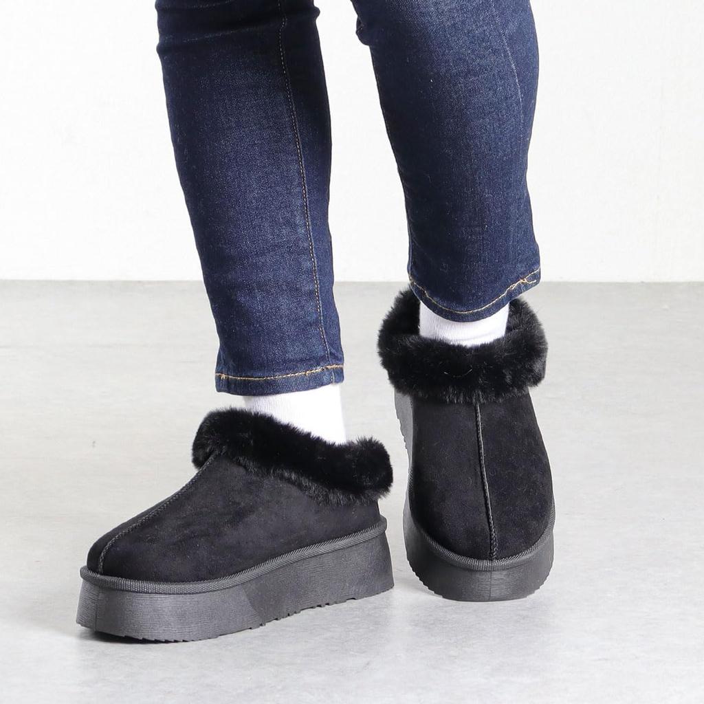 Dedes Sheepskin Thick Unisex Boots, Slip-On Flats, Fluffy, 4.5cm Sole, Fur, Snow, Winter, Warm, Boa,