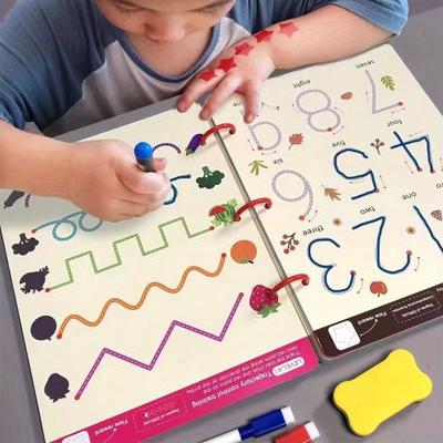 Children's Pen Control Training Copybook Tracing Book Children's Calligraphy Practice Book Children's Painting Book Coloring Picture Book 50ml